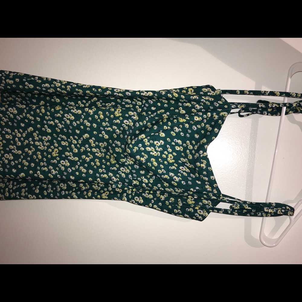 Green floral dress